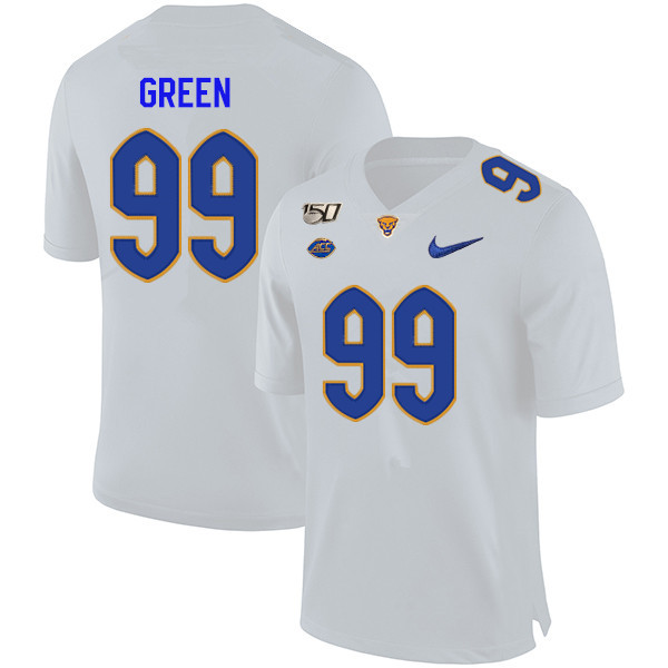 2019 Men #99 Hugh Green Pitt Panthers College Football Jerseys Sale-White